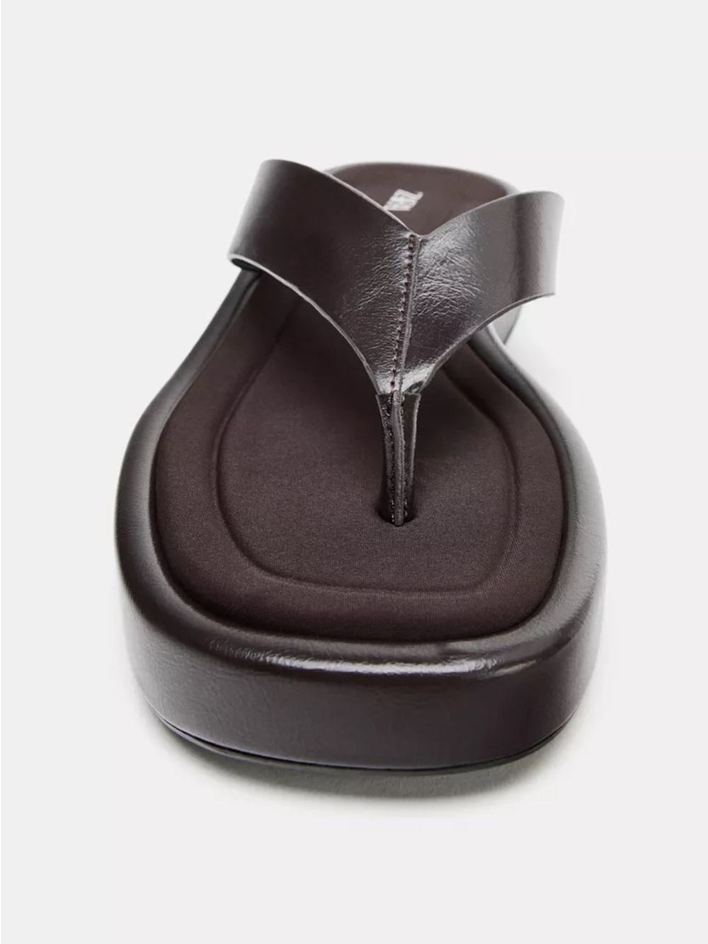 Zara Dark Brown Platform Thong Sandals - Picture 2 of 7